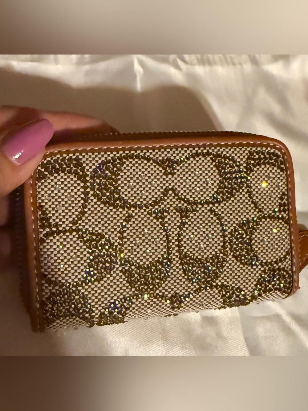 Coach essential zip wallet crystal Signature Zip around  Wallet CX244